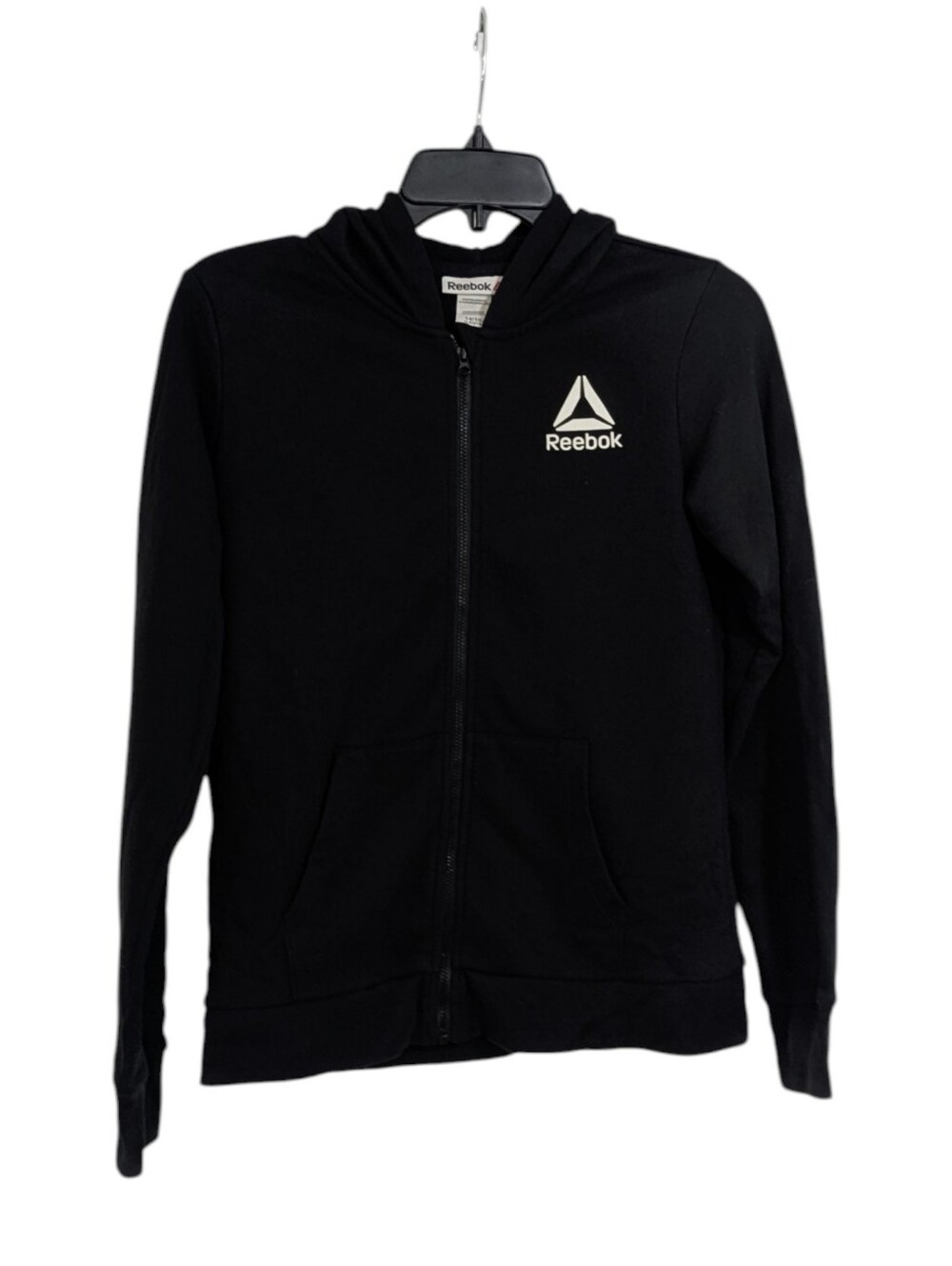 Reebok Zip Up Black Hoodie / Light Jacket - Size 14/16 XL Boys